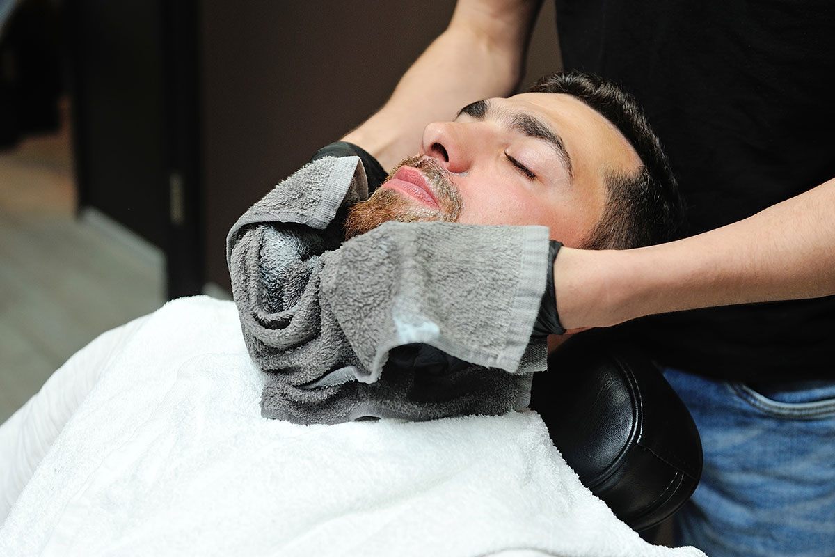 Hot towel shave — Royal Look, Victoria, BC